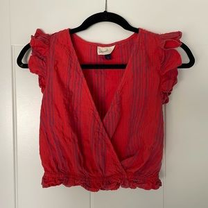 Universal Thread (Target) crop top, size small, orange and purple stripes